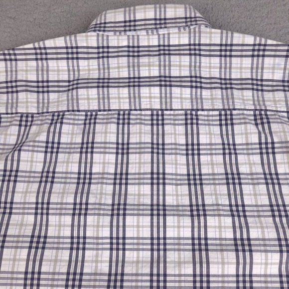 Ecko Unltd Shirt Mens XL White Plaid Button Down‎ Classic Material Short Sleeve - Picture 8 of 13